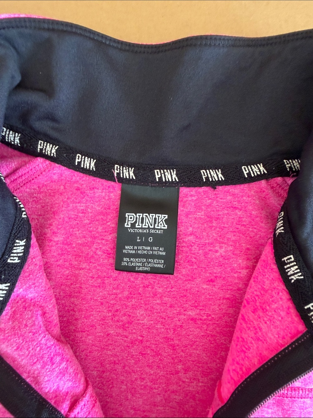 VS PINK Half Zip Pull Over size large - Picture 4 of 6